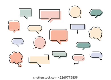 Set of cute bubble text illustration