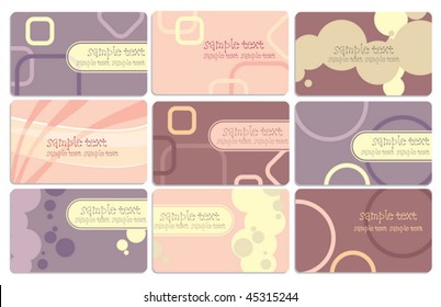 Set Cute Business Cards Stock Vector Royalty Free 45315244