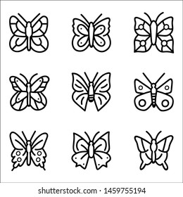 Set of cute butterflies. Vector cartoon illustrations.