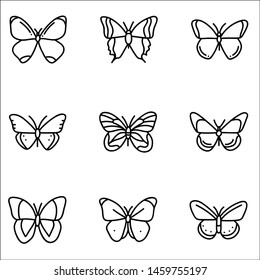 Set Cute Butterflies Vector Cartoon Illustrations Stock Vector (Royalty ...