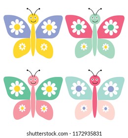 Set of cute butterfly