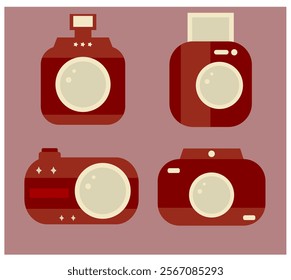 set of cute camera.
cute camera vectors.
camera vintage color.