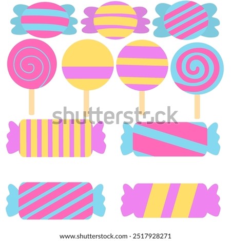 Set Of Cute Candy Illustration