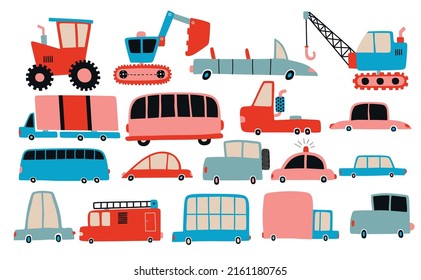 Set of cute car . vector illustration