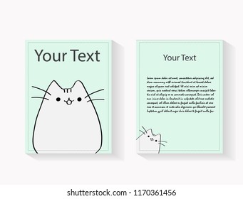 Set of cute cards with cat.  -hipster style