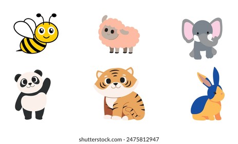 A set of cute cartoon animal  collection