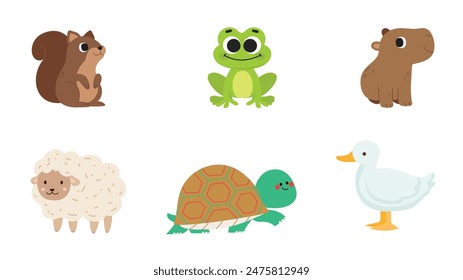 A set of cute cartoon animal  collection