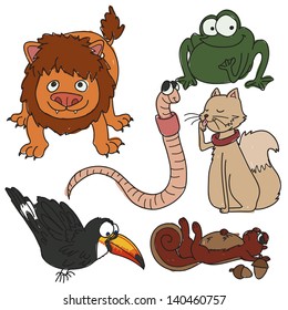 Set of cute cartoon animals