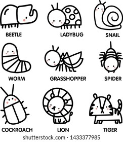 Set of cute cartoon animals
