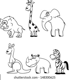 Set of cute cartoon animals