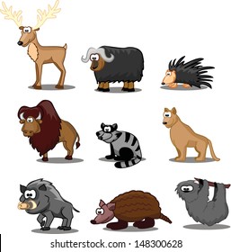 Set of cute cartoon animals