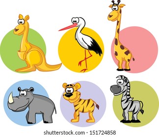Set of cute cartoon animals 