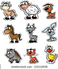 Set of cute cartoon animals 