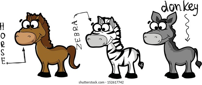 Set of cute cartoon animals 