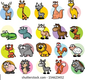 Set of cute cartoon animals 