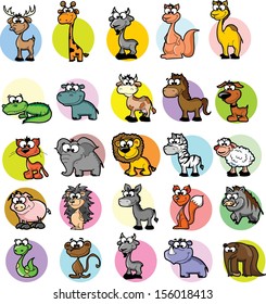 Set of cute cartoon animals 
