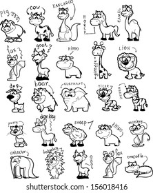 Set of cute cartoon animals 