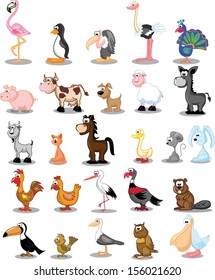 Set of cute cartoon animals