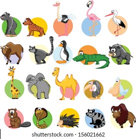 Set of cute cartoon animals
