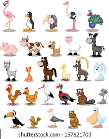 Set of cute cartoon animals
