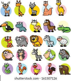 Set of cute cartoon animals
