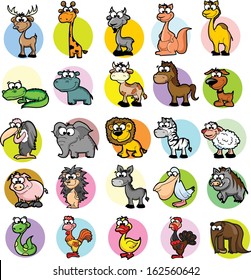 Set of cute cartoon animals 