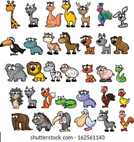 Set of cute cartoon animals 