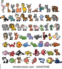 Set of cute cartoon animals 