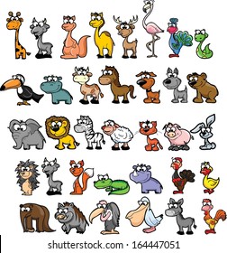 Set of cute cartoon animals 