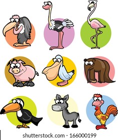 Set of cute cartoon animals 