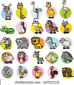 Set of cute cartoon animals 
