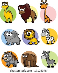 Set of cute cartoon animals 