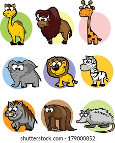 Set of cute cartoon animals 