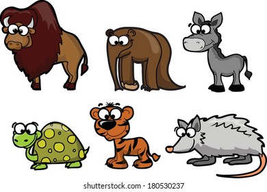 Set of cute cartoon animals