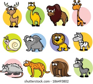 Set of cute cartoon animals