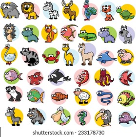Set of cute cartoon animals 