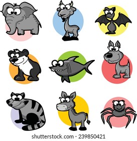 Set of cute cartoon animals 