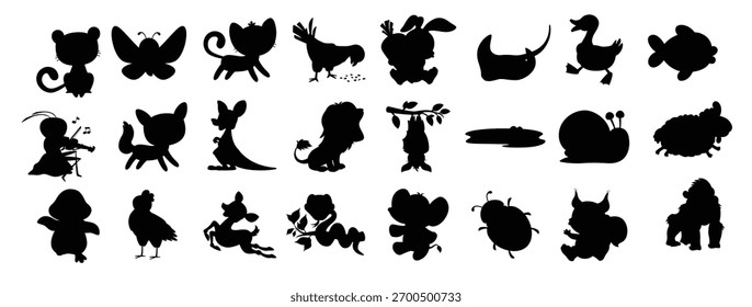 conjunto de bonitos animais de desenho animado
