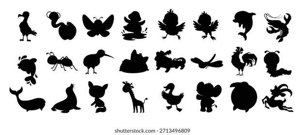 set of cute cartoon animals