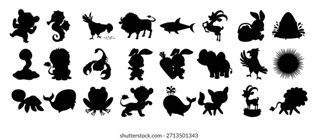 Conjunto de animales lindos de la historieta