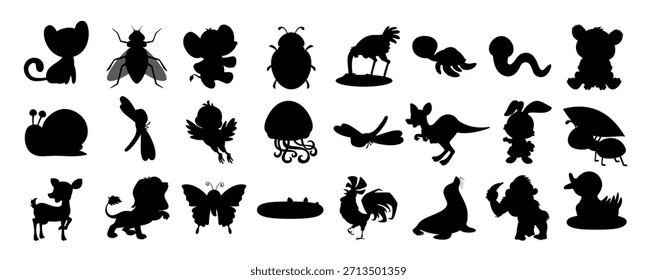 set of cute cartoon animals