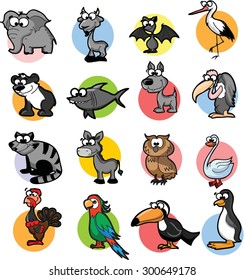 Set of cute cartoon animals
