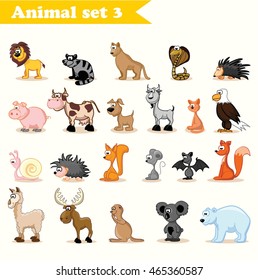 Set of cute cartoon animals