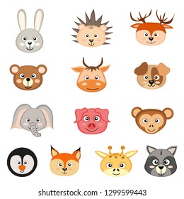 Animal Mask Set Photo Booth Props Stock Vector (Royalty Free ...