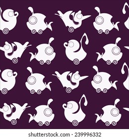 Set of cute cartoon animals. Vector Pattern