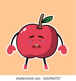 conjunto de caricaturas adorables rostros de fruta de manzana