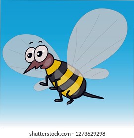 A set of cute cartoon bees. Four bees for design element. - Vektör