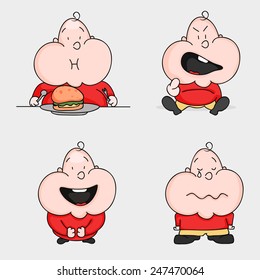 A set of a cute cartoon character.