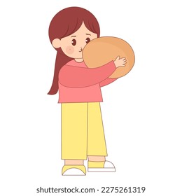 Set cute cartoon character, flat vector illustration