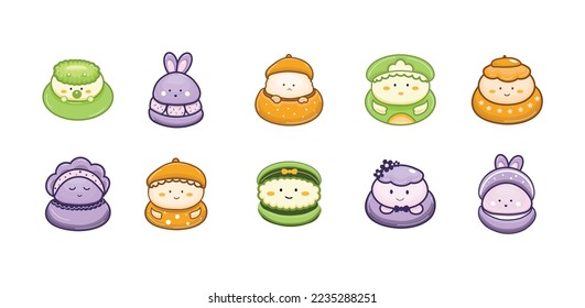 conjunto de lindos vectores de personajes de dibujos animados